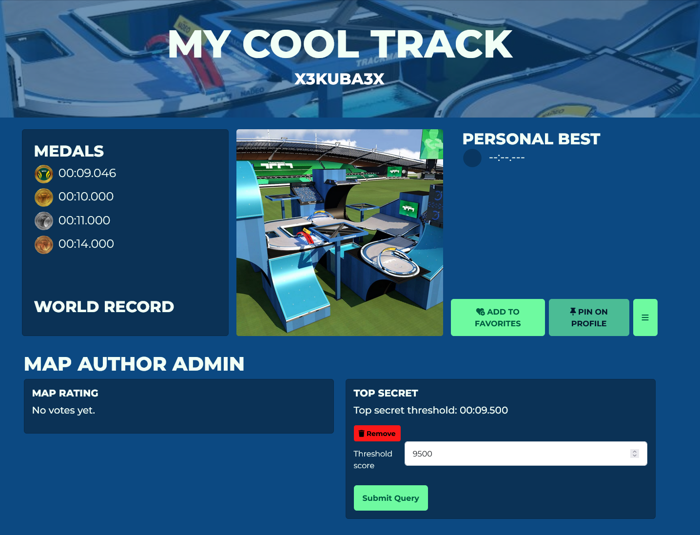 Example map page with admin panel